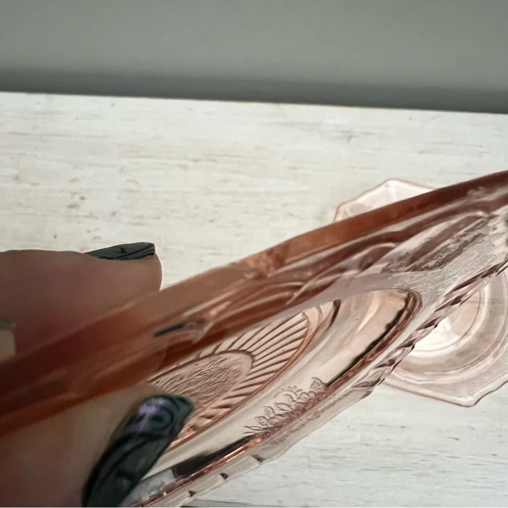 Vintage Pink Depression Glass Small Salad Plates/Dishes Mayfair and Princess - Picture 4 of 16